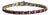 Vintage 1980s 14k Yellow Gold Ruby & Diamond Tennis Bracelet For Sale