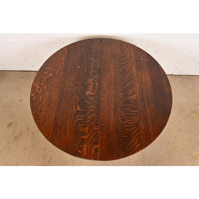 Stickley Gustav Stickley Antique Mission Oak Arts & Crafts Extension Dining Table, Circa 1910 For Sale - Image 4 of 13