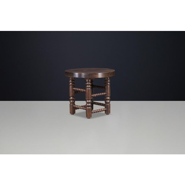 Charles Dudouyt Oak Side Table or Coffee Table, France, 1940s For Sale - Image 11 of 13