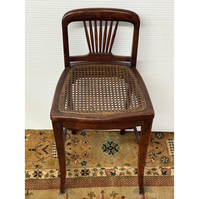 Edwardian Mahogany Fan Back Cane Seat Side Chair, Antique For Sale - Image 9 of 11