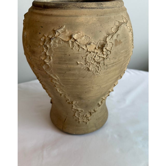 Vintage Brutalist Clay Abstract Heart Pinch Pot Planter Vase in the Style of Dexter Pottery For Sale - Image 4 of 9