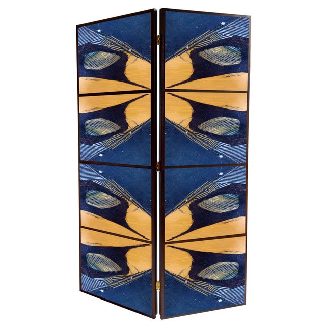 Room divider designed by Pietro Meccani. A beautiful design piece featuring two elements made of wenge-stained oak and...