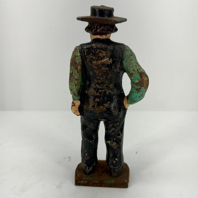 Vintage American Amish Man Cast Iron Door Stopper, Circa 1920-40´s For Sale - Image 12 of 12