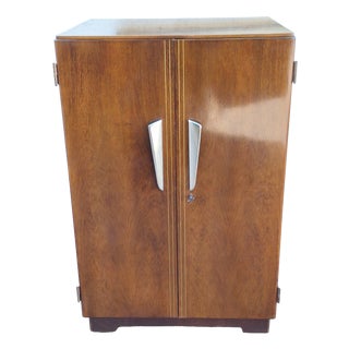 Mid-Century German Two-Door Cabinet on Casters in Walnut, 1950s For Sale