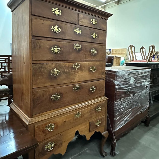 Mid 18th Century 18th Century American Queen Anne Walnut Chest-on-Stand Highboy For Sale - Image 5 of 11
