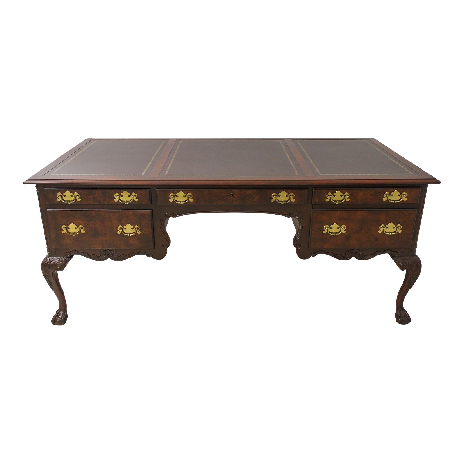 Hekman Ball & Claw Mahogany Leather Top Executive Desk Chairish