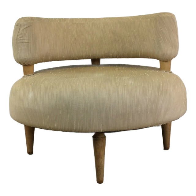 Unique Mid Century Modern Club Chair With Tapered Legs For Sale