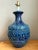 Vintage Mid-Century Modern Blue Glazed Ceramic Lamp For Sale In West Palm - Image 6 of 12