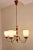 Metal Vintage Chandelier with Brass and Cream-Colored Glass Shades, 1970s For Sale - Image 7 of 7