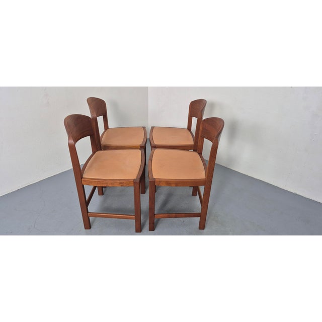 Wood Danish Modern Teak and Leather Dining Chairs by Mikael Laursen, 1970s, Set of 4 For Sale - Image 7 of 18