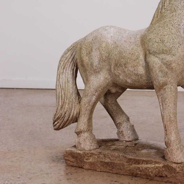 Mid 20th Century Mid 20th Century Large Carved Granite Figural Horse Sculpture For Sale - Image 5 of 6