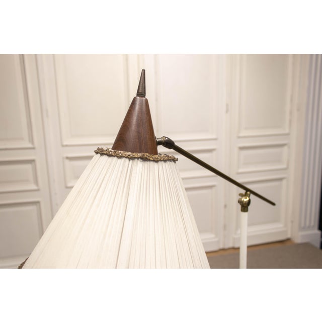 Mid-Century Modern Italian Floor Lamp in Brass and Teak from van Doorn Culemborg, 1950s For Sale - Image 3 of 11