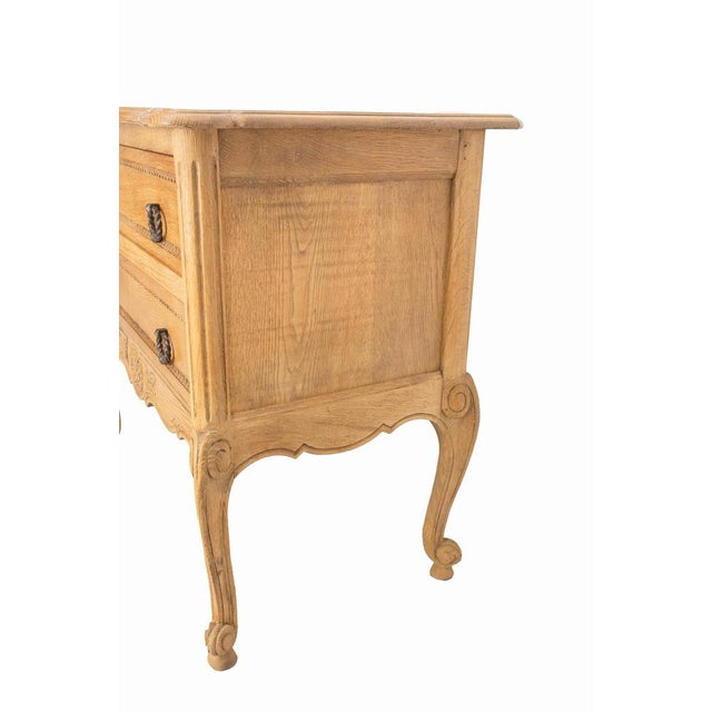 French Louis XV Style Oak Commode with Drawers, 1940 For Sale - Image 4 of 12