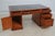 English Reprodux English Style Leather Top Yew Wood Desk For Sale - Image 3 of 18