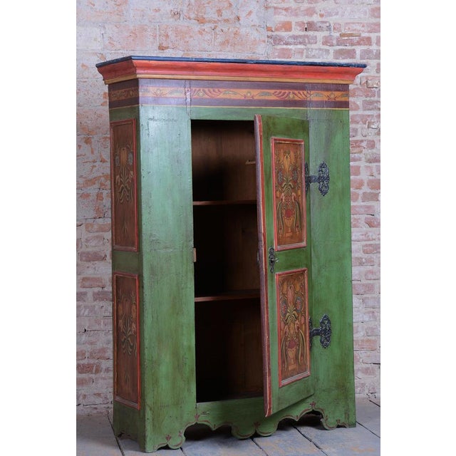 Czech Baroque Wardrobe in Painted Spruce, 1800s For Sale - Image 13 of 18