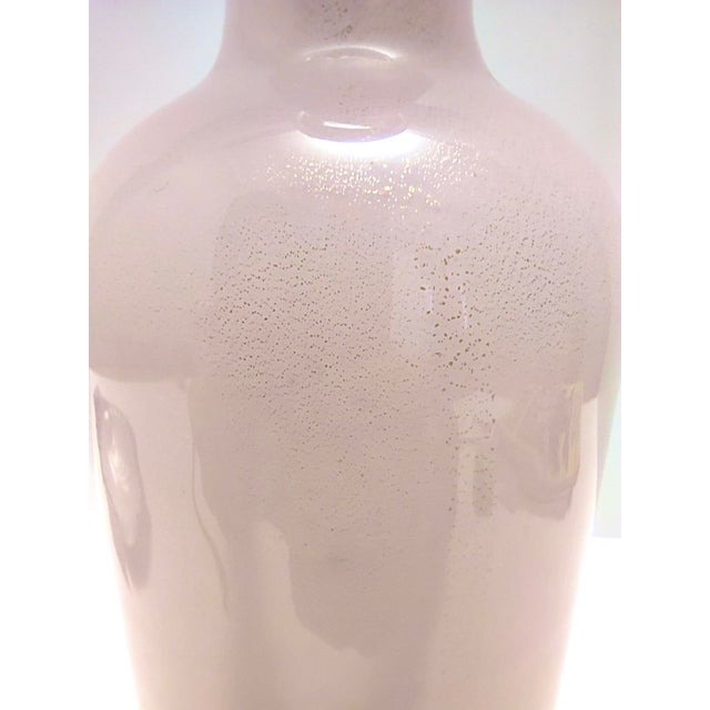 Glass Pink Encased Murano Glass Bottle Vase with Gold Leaf by Salviati, Italy, 1970s For Sale - Image 7 of 10