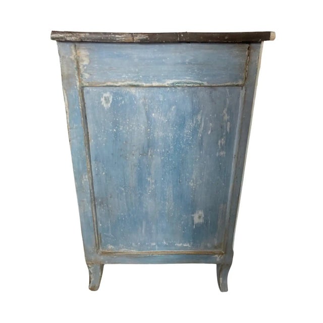 Wood 19th Century Blue Painted Italian Walnut Chest of Drawers For Sale - Image 7 of 12