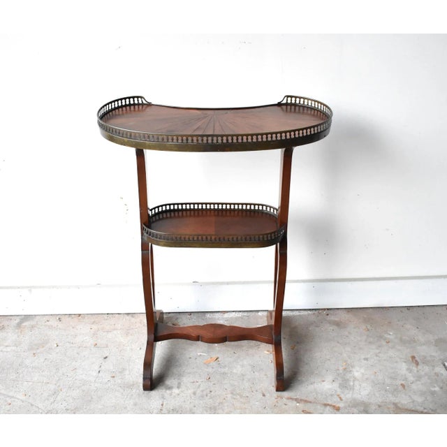 Early 19th Century Antique French Rognon Parquetry & Galleried Side Table For Sale - Image 5 of 10