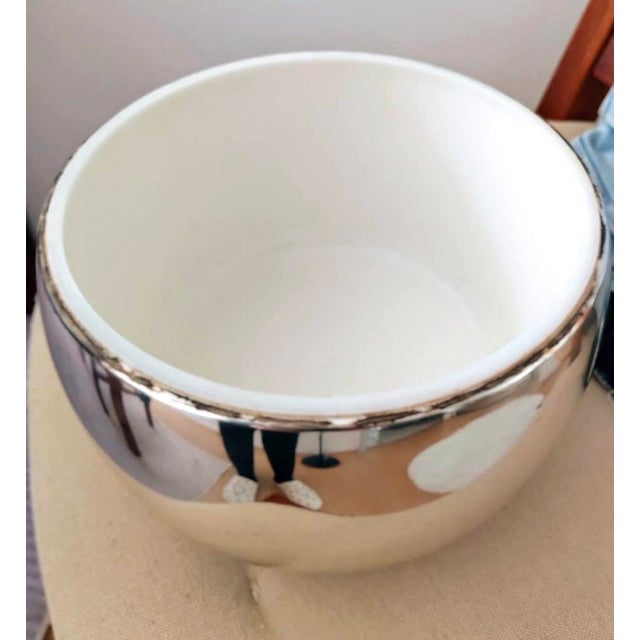 Teghini Firenze 1980’s Large Teghini Italy Large Tomato Shaped Insulated Silverplated Ice Bucket For Sale - Image 4 of 7