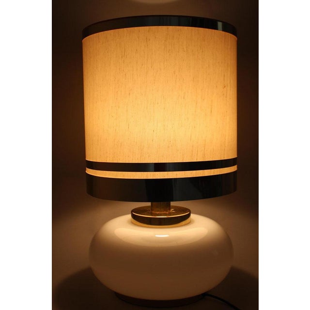Silver Large Glass and Brass Table Lamp, Italy, 1970s For Sale - Image 8 of 17