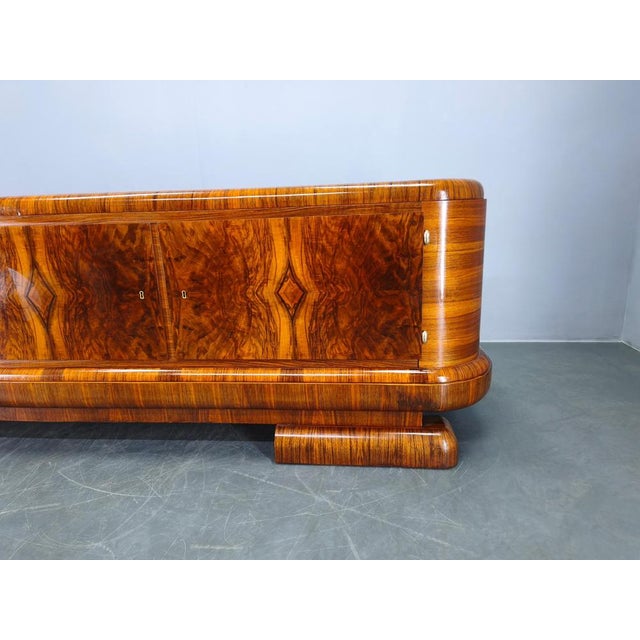 Wood Art Deco Walnut Sideboard, Czechoslovakia, 1930s For Sale - Image 7 of 18