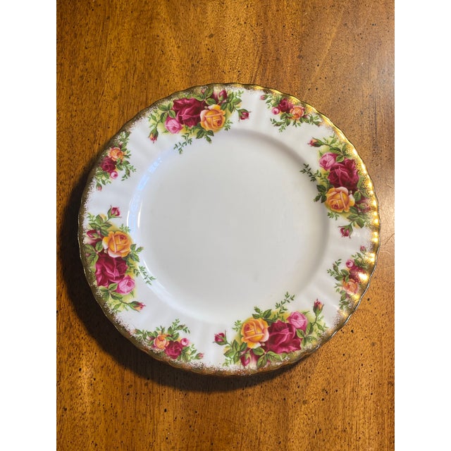 Royal Albert 1960s Royal Albert 2 Old Country Rose 8 1/8” Salad Plates For Sale - Image 4 of 12