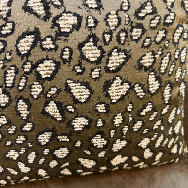 Woven Monochrome Leopard Motif Cushion Cover For Sale In Los Angeles - Image 6 of 14