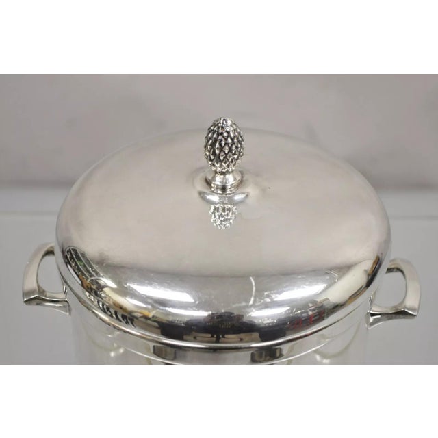 Sheffield Silver Co. Vintage Sheffield Silver Co. Mid Century Modern Silver Plated Lidded Ice Bucket For Sale - Image 4 of 10