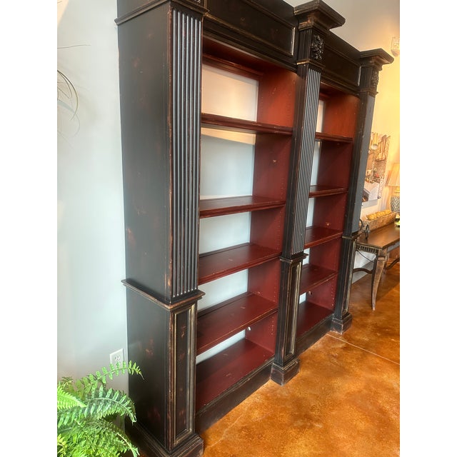 This is Habersham's Double Wall Unit Bookcase, a part of the Belmont Library System. The exterior is done in their black...