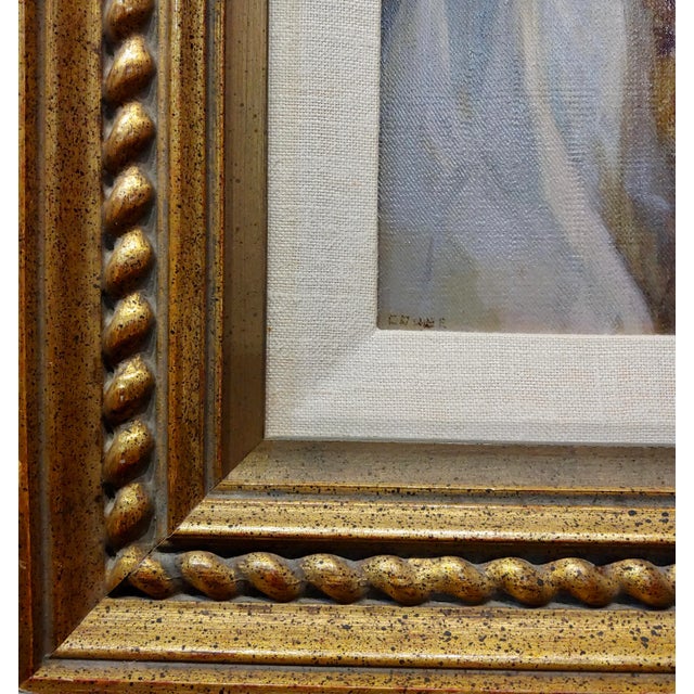 1910s Eanger Irving Couse -Portrait of a Native American Woman-Oil Painting For Sale - Image 5 of 9