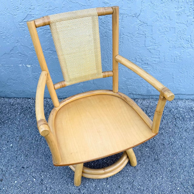 Brown Boho Chic Rattan and Cane Dining Set - 5 Pieces For Sale - Image 8 of 12