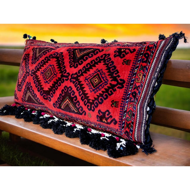 Vintage Afghan Nomad Rug Seat Cushion Cover, 1970s For Sale - Image 11 of 18