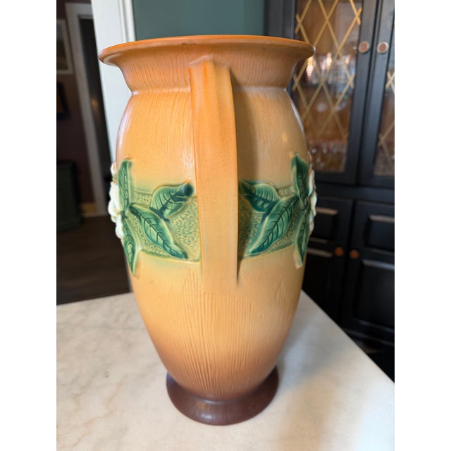 Roseville Pottery Gardenia Floor Vase "690-16" Tan / Brown ca.1950 - Stunning! For Sale - Image 6 of 8