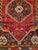 Vintage Persian Qashqai Tribal Area Rug, Hand-Knotted Wool, Vegetable Dye, Geometric Medallions, 6x8, Red & Navy For Sale - Image 9 of 15