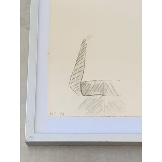 Wood Berthe Duquaine, Figurative Composition, 1950s, Pencil on Paper For Sale - Image 7 of 18