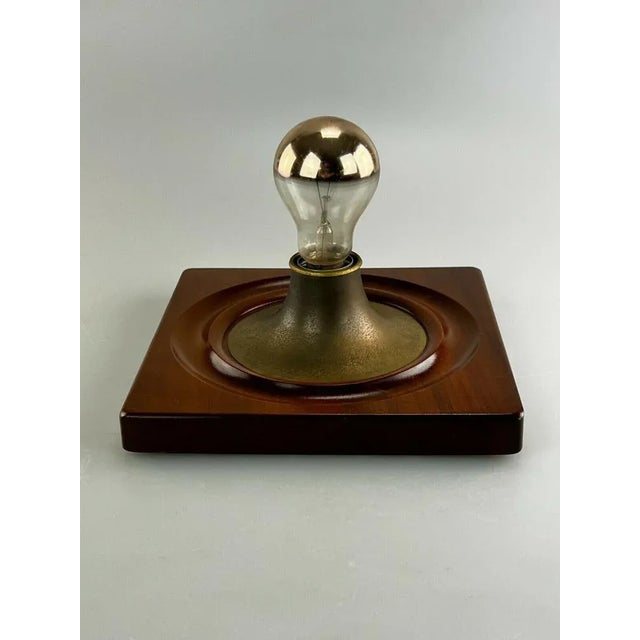 Wood Mid-Century Space Age Wall Lamp in Wood & Metal, 1960s & 1970s For Sale - Image 7 of 7