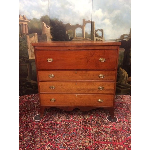 Wood Antique Butler's Desk, Cherry Desk For Sale - Image 7 of 12