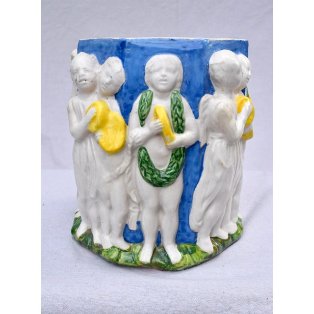 Early 20th C. Italian Majolica Planter in the Manner of Della Robbia For Sale - Image 10 of 11