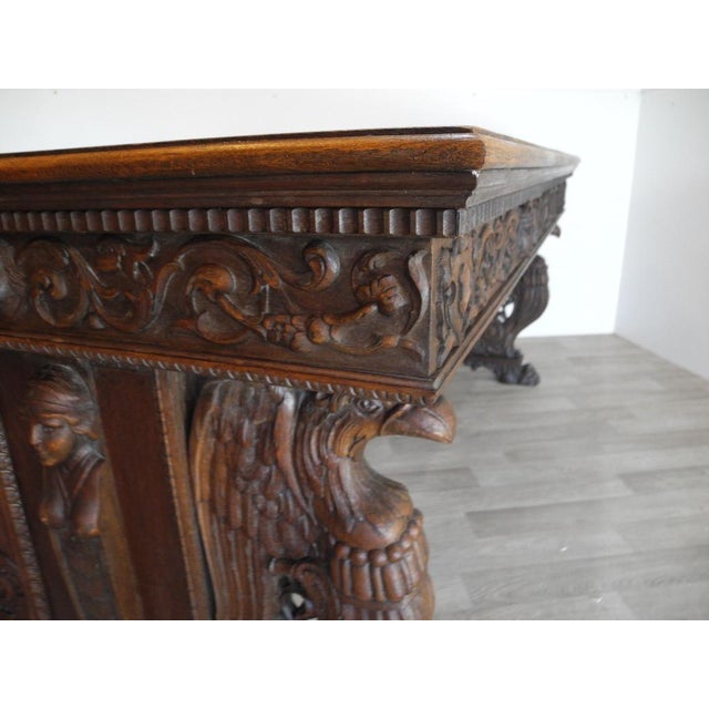 Vintage Art Deco Eagle Ornate Desk, 1920s For Sale - Image 9 of 18