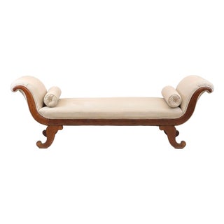 Antique Mahogany Chaise Lounge, 19th Century For Sale