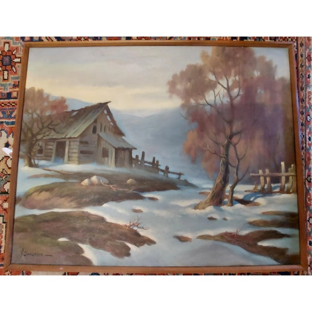 Textile Vladimir Shkurkin ''Last Snow" Oil Painting For Sale - Image 7 of 7