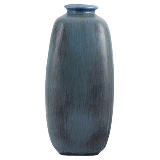 Knabstrup Ceramic Vase with Glaze in Shades of Blue and Grey, 1960s For Sale