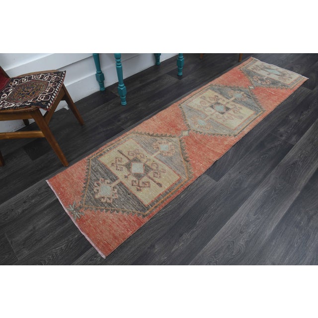 1970s Vintage Handmade Wool Cotton Red Area Rug For Sale In San Francisco - Image 6 of 11