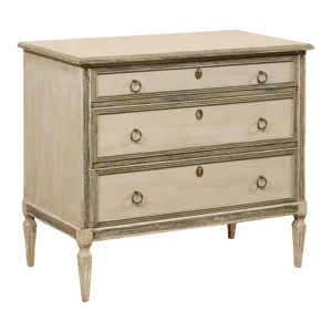 Mid 20th Century Swedish Gustavian Style Painted Wood Chest