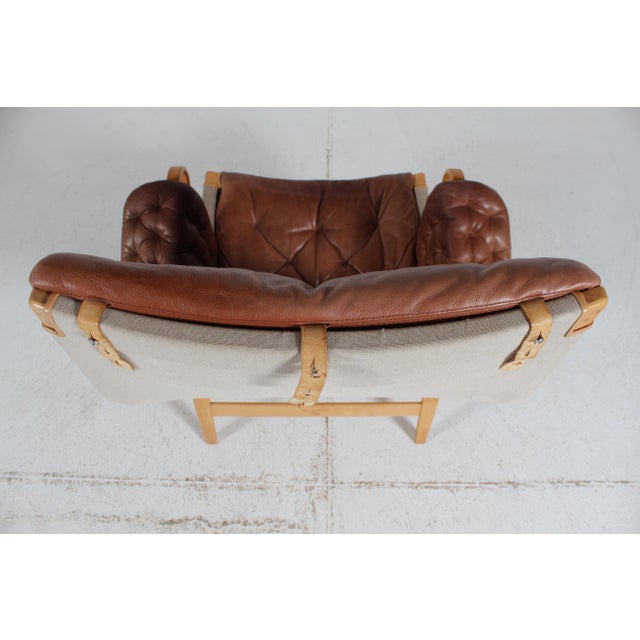 Set of Pernilla Lounge Chair and Ottoman in Beech and Aniline Leather by Bruno Mathsson for Dux, Sweden, 1994 For Sale - Image 12 of 18