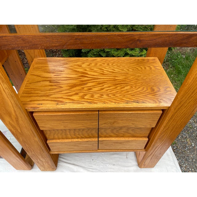 1970s Lou Hodges for California Design Group Oak & Walnut Modular Wall Unit Shelving or Room Divider For Sale In Seattle - Image 6 of 11