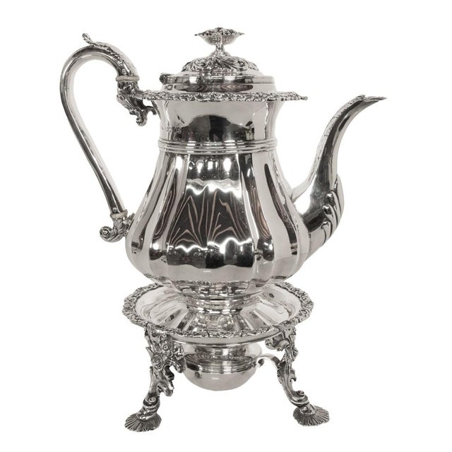 Silver Antique Georgian Sterling Silver Coffee Pot Stand Joseph Angell Eley London 1824 For Sale - Image 8 of 18