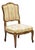 Vintage French Louis XV Style Small Boudoir Accent Side Chair W/ Pink Stripes For Sale