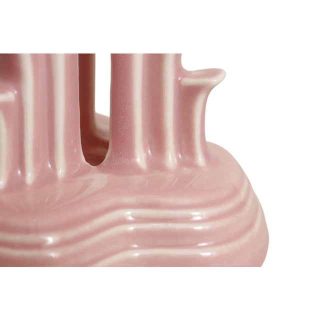 Mid 20th Century Fiesta Rose Tripod Candlestick Holders by Homer Laughlin, a Pair For Sale - Image 5 of 6
