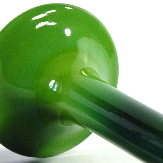 Art Nouveau Green Glass Vase, France, 1930s For Sale - Image 4 of 8